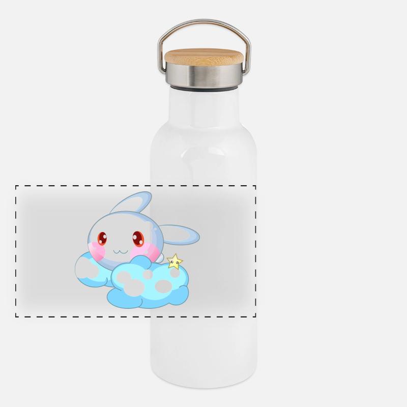 Hase süß Kinder Panorama Thermosflasche mit Bambusdeckel