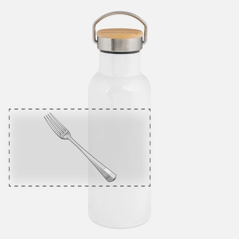 Gabel Panorama Thermosflasche mit Bambusdeckel