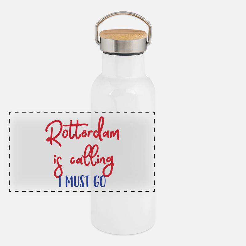Rotterdam - Netherlands - Holland - Randstad Panoramic Thermal Bottle with Bamboo Lid