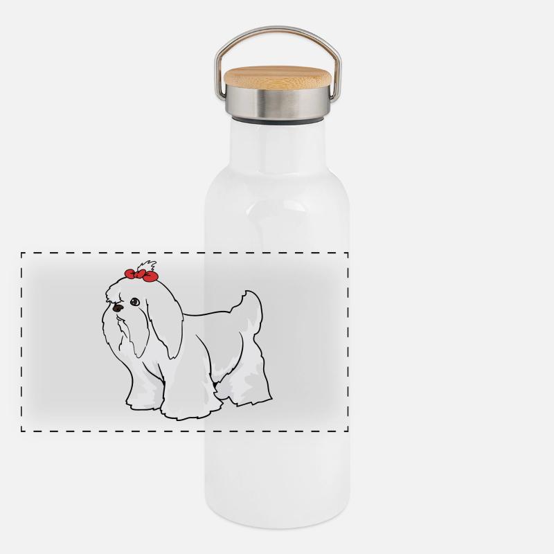 Maltese dog Panoramic Thermal Bottle with Bamboo Lid