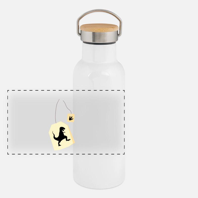 Tea Rex - Tee Rex / Geschenk Idee Panorama Thermosflasche mit Bambusdeckel