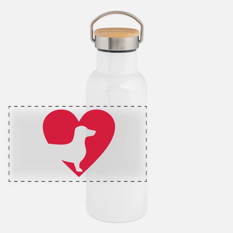 dachshund Panoramic Thermal Bottle with Bamboo Lid