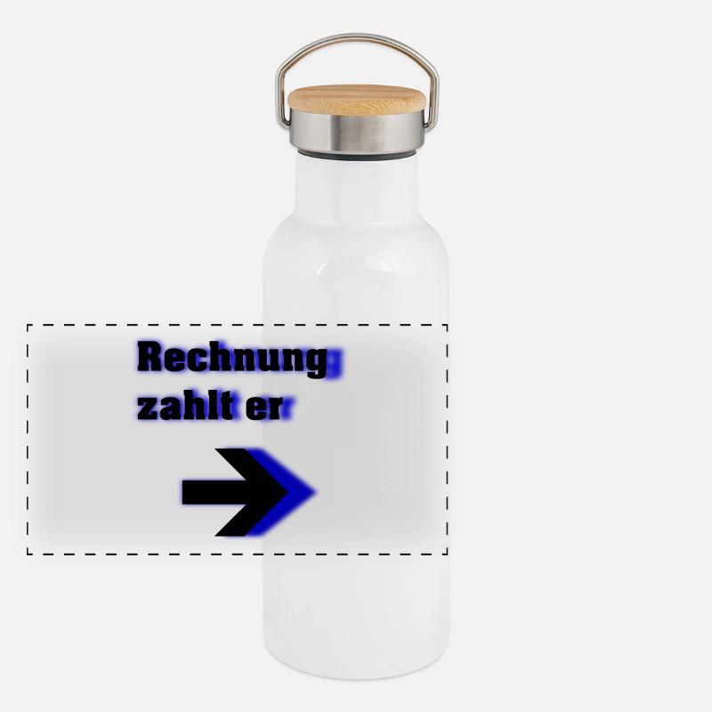 Rechnung zahlt er Panorama Thermosflasche mit Bambusdeckel