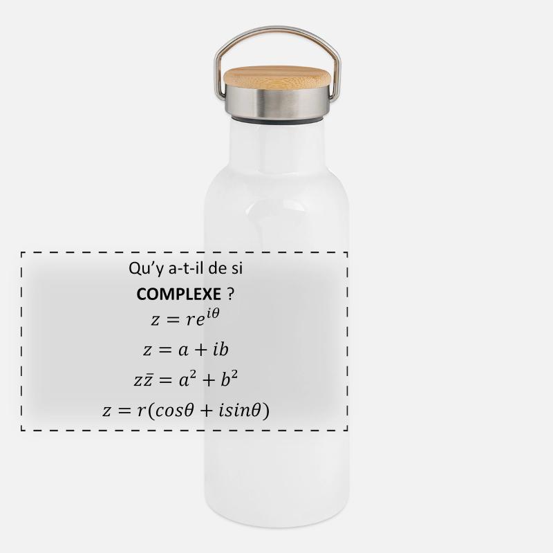 Komplexe Zahlen Panorama Thermosflasche mit Bambusdeckel