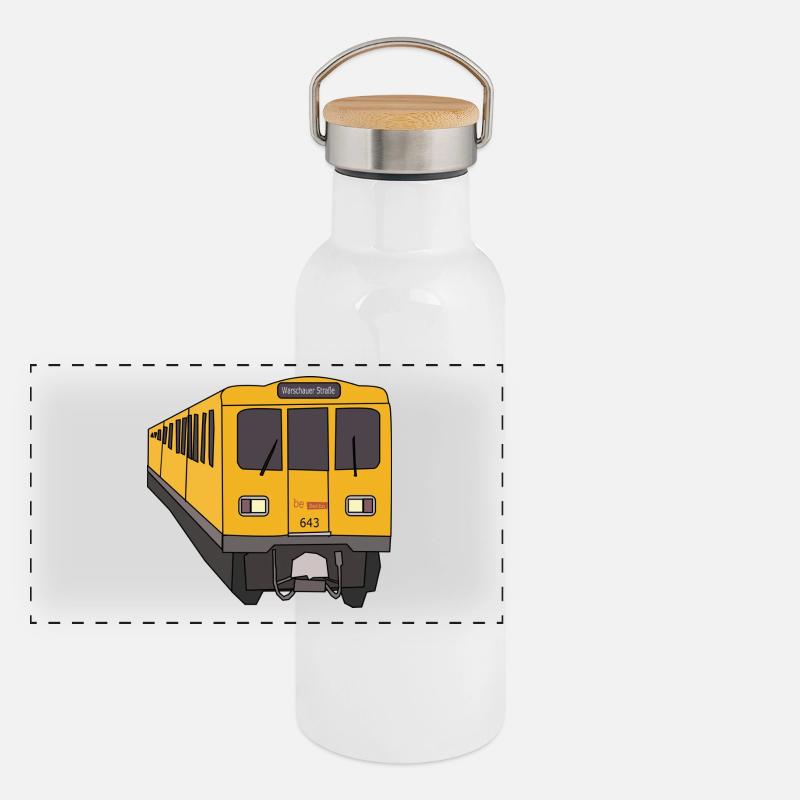 Berlin - Panoramic Thermal Bottle with Bamboo Lid - white