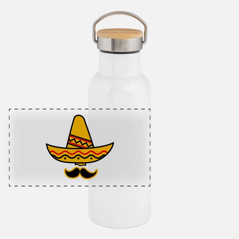 Mexican Panoramic Thermal Bottle with Bamboo Lid