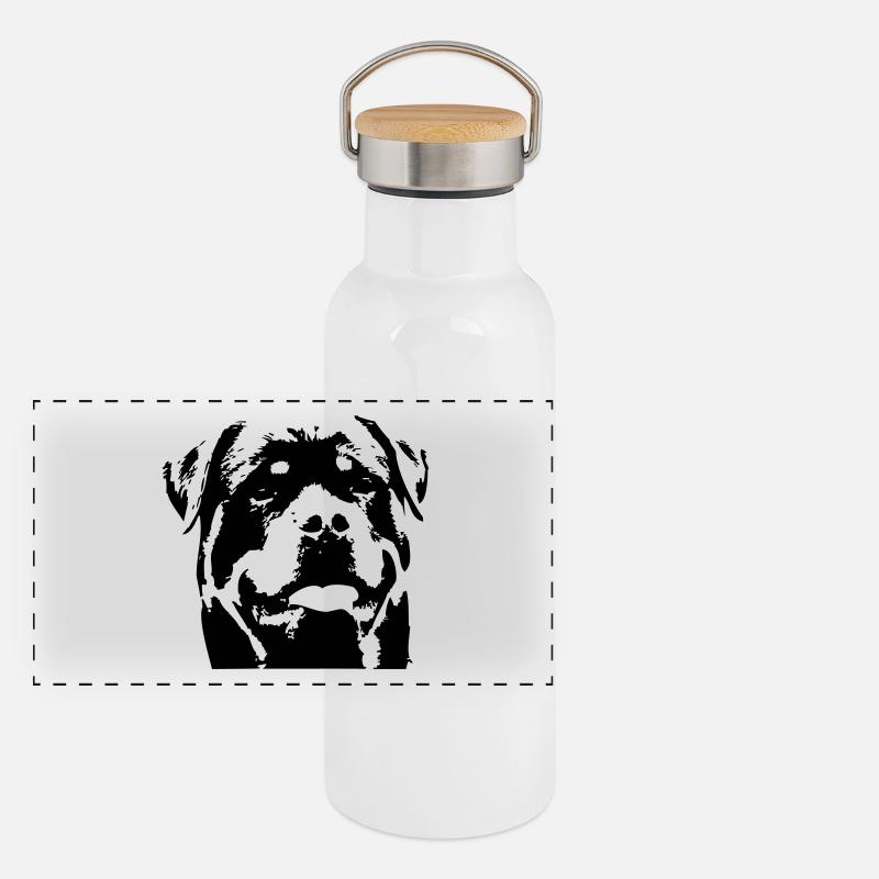 rottweiler Panoramic Thermal Bottle with Bamboo Lid