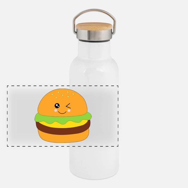 Burger, fast food, essen, kochen Panorama Thermosflasche mit Bambusdeckel