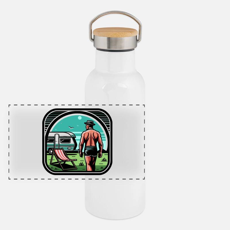 Camping holidaymakers Panoramic Thermal Bottle with Bamboo Lid
