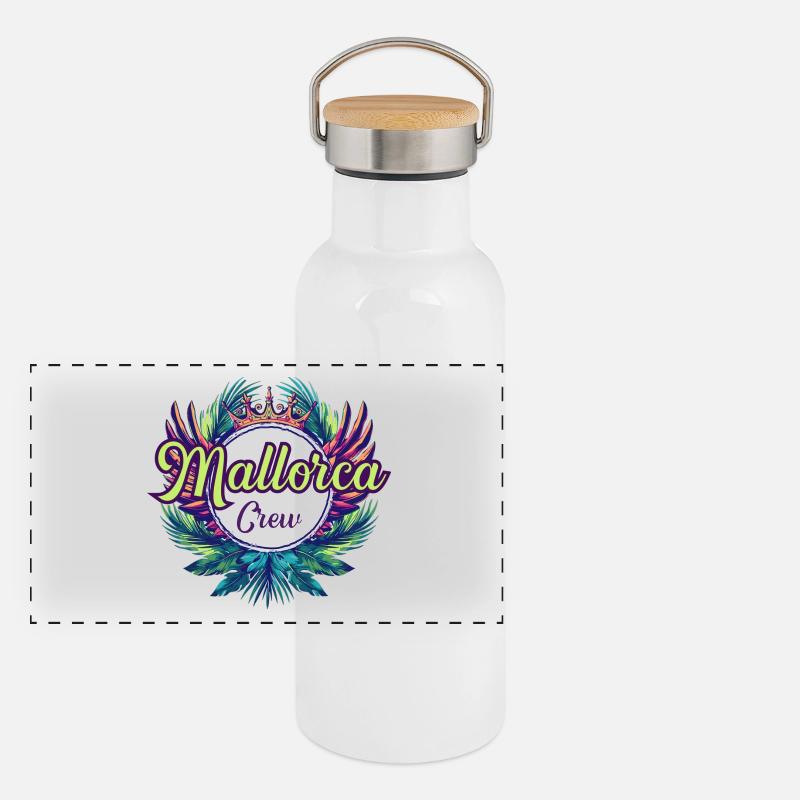 Majorque Crew Holidays Gourde isotherme avec bouchon en bambou