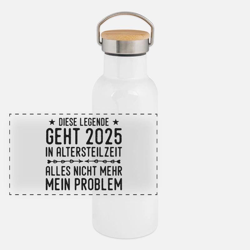 Retraite partielle 2025 Approche de la retraite Gourde isotherme avec bouchon en bambou