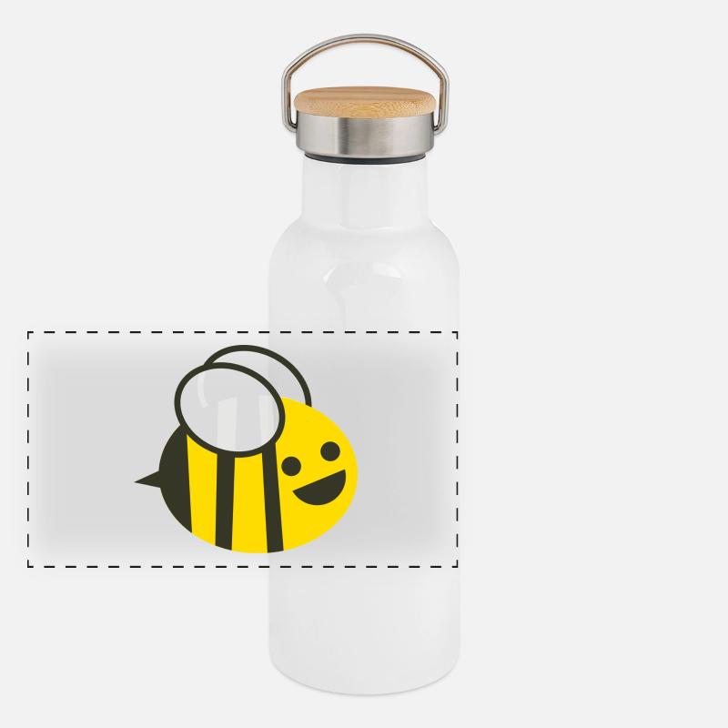 Biene Panorama Thermosflasche mit Bambusdeckel