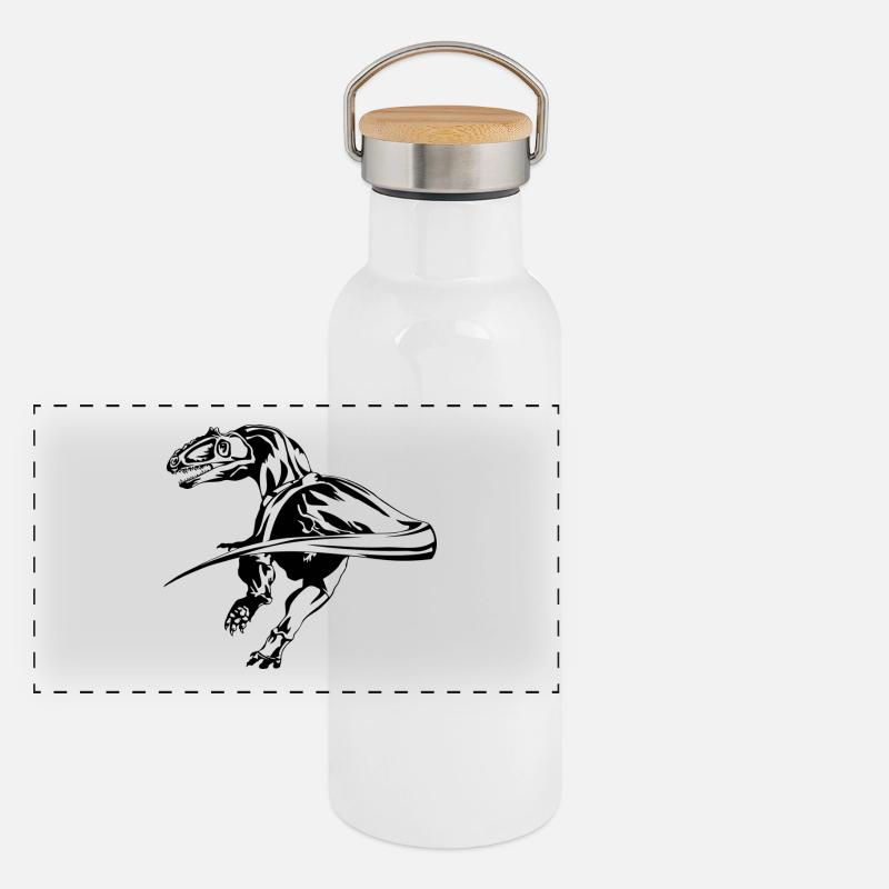 Dinosaurier Panorama Thermosflasche mit Bambusdeckel