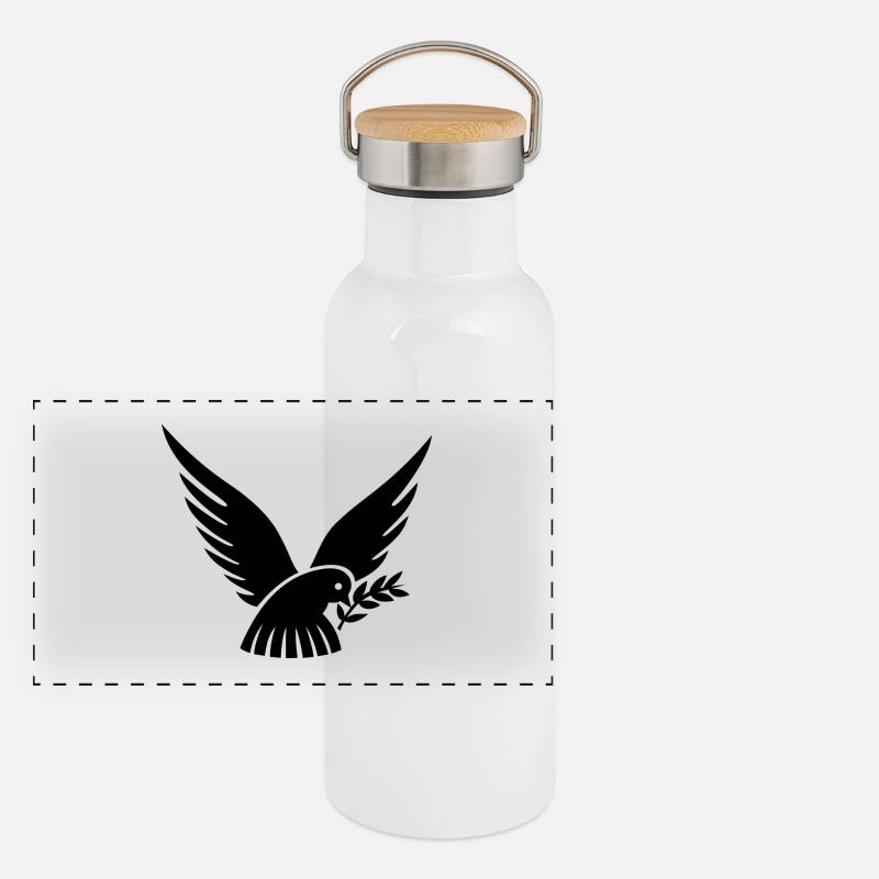 Panorama Thermosflasche mit Bambusdeckel