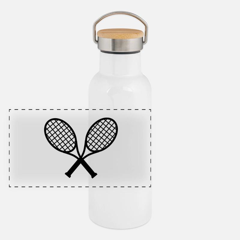 Tennis racket logo Panoramic Thermal Bottle with Bamboo Lid