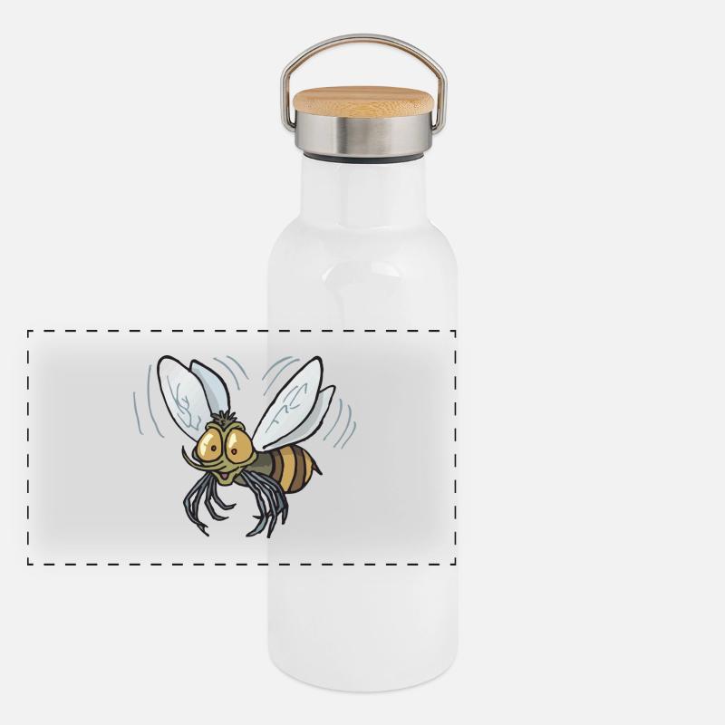 Panorama Thermosflasche mit Bambusdeckel