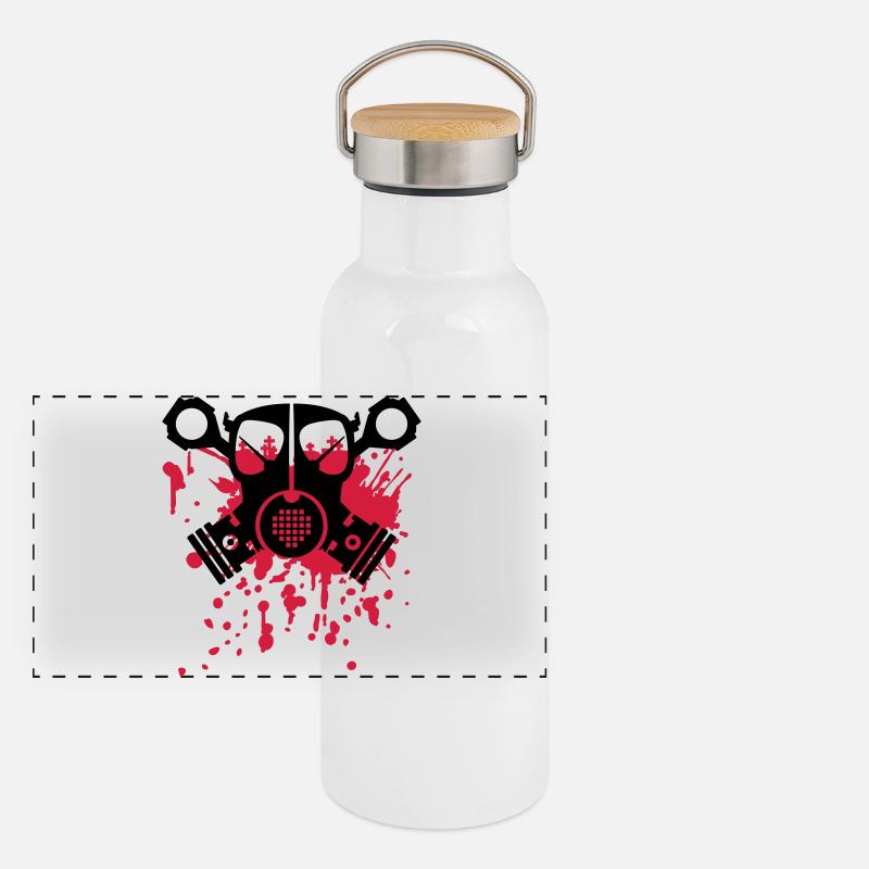 Panorama Thermosflasche mit Bambusdeckel