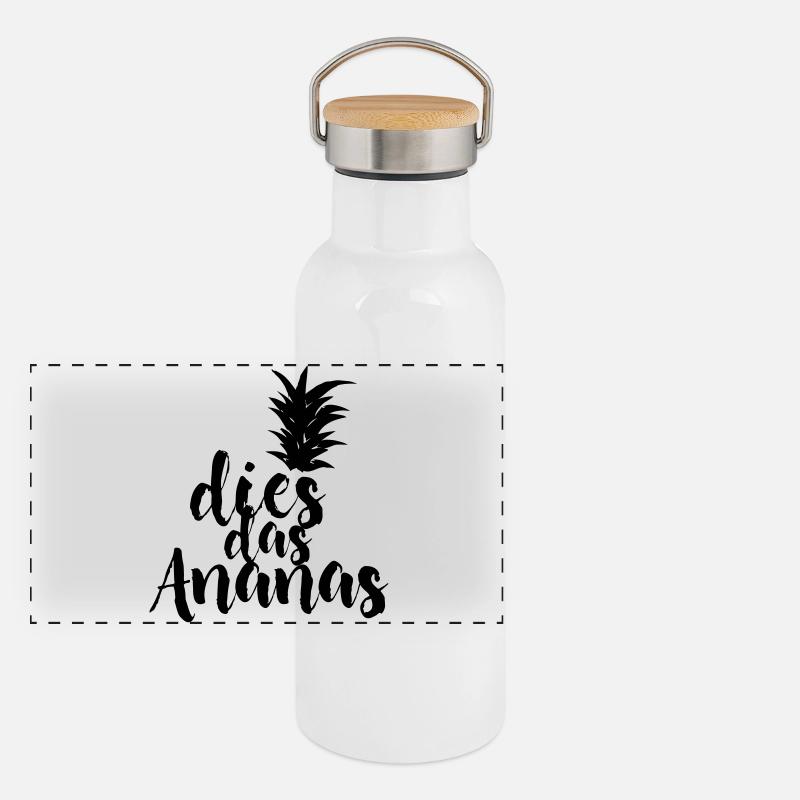 dies das Ananas Panorama Thermosflasche mit Bambusdeckel
