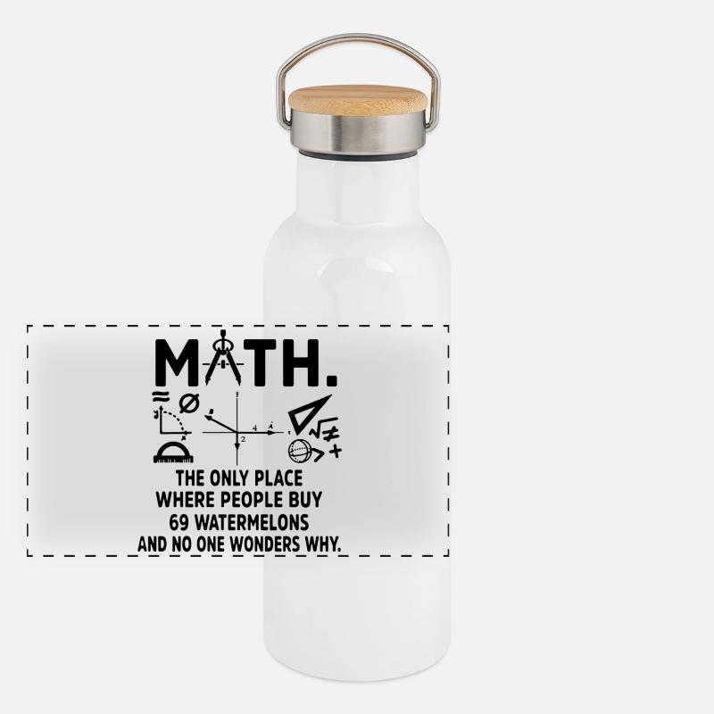 Math Teacher Shirt Panoramic Thermal Bottle with Bamboo Lid