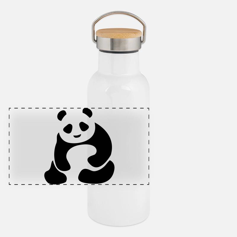 Panda Bear Panda Baby Panoramic Thermal Bottle with Bamboo Lid