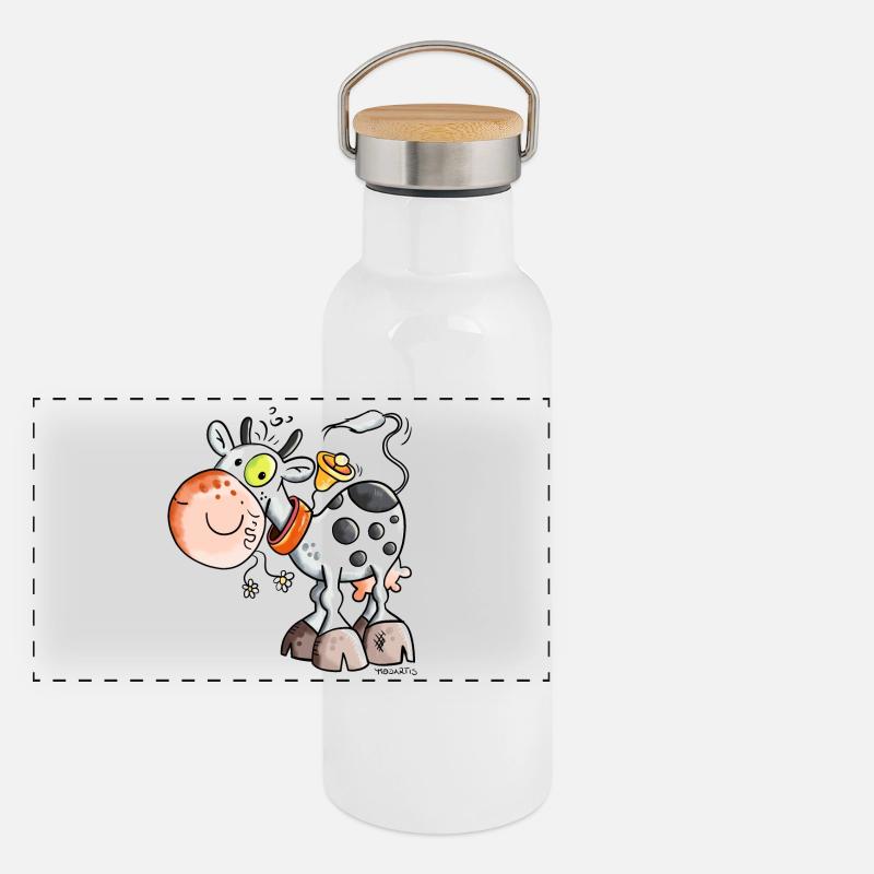 Mignon Vache Gourde isotherme avec bouchon en bambou