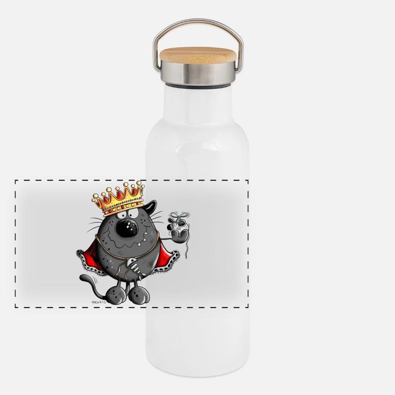 Roi de Chat Gourde isotherme avec bouchon en bambou