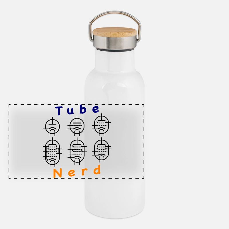 Vacuum Tube Nerd Panorama Thermosflasche mit Bambusdeckel