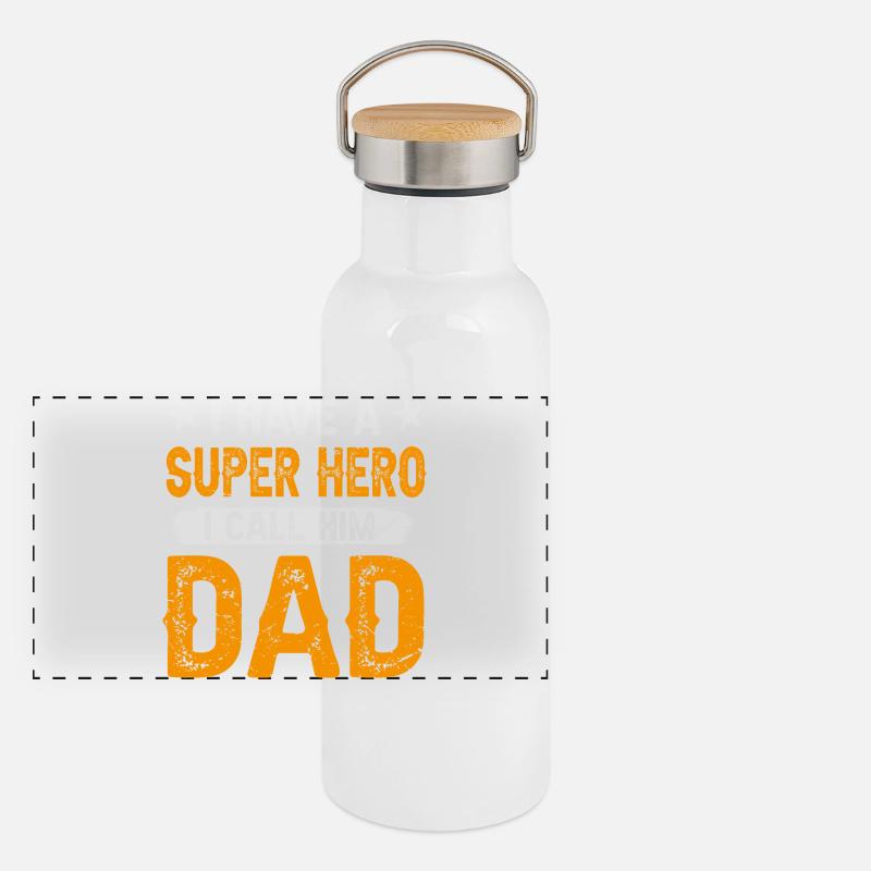 Dad super hero Panoramic Thermal Bottle with Bamboo Lid