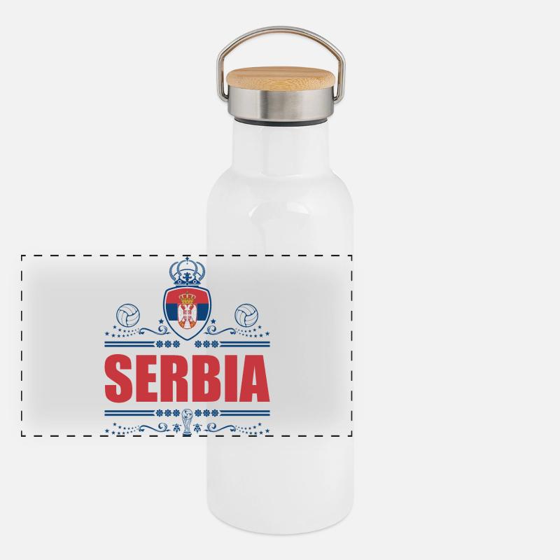 SERBIEN Panorama Thermosflasche mit Bambusdeckel
