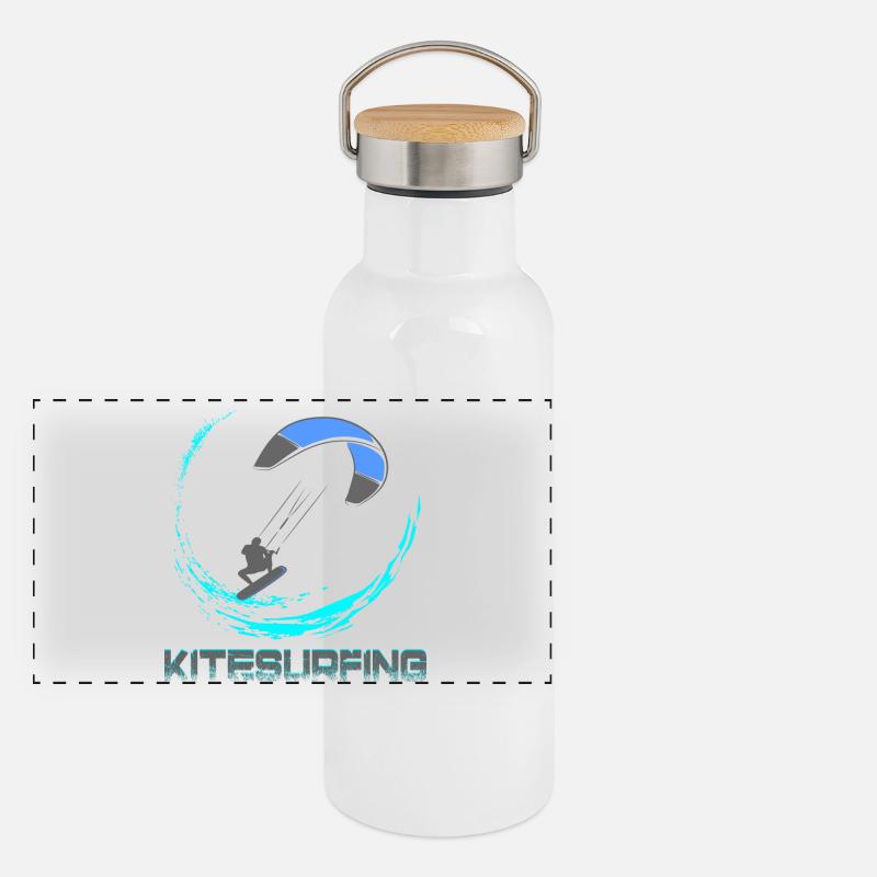 Kitesurf Gourde isotherme avec bouchon en bambou