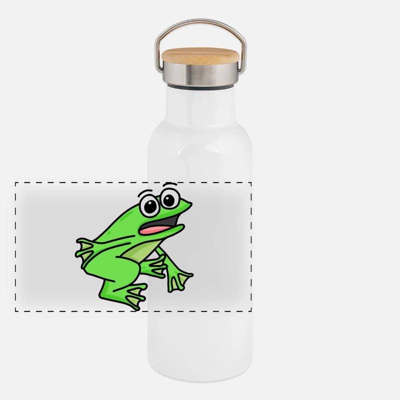 Motif de grenouille Gourde isotherme avec bouchon en bambou