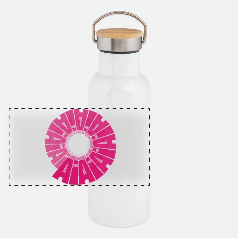 AI Spiral created with Natural Intelligence Panoramic Thermal Bottle with Bamboo Lid