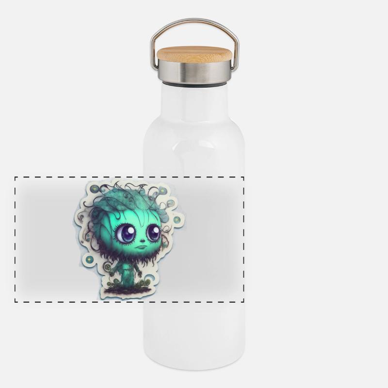 Monsterchen Panorama Thermosflasche mit Bambusdeckel