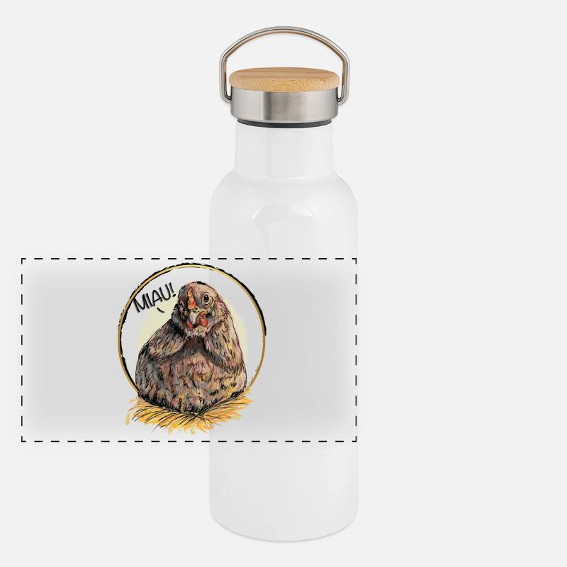 Miaulement du poulet de Pâques Gourde isotherme avec bouchon en bambou