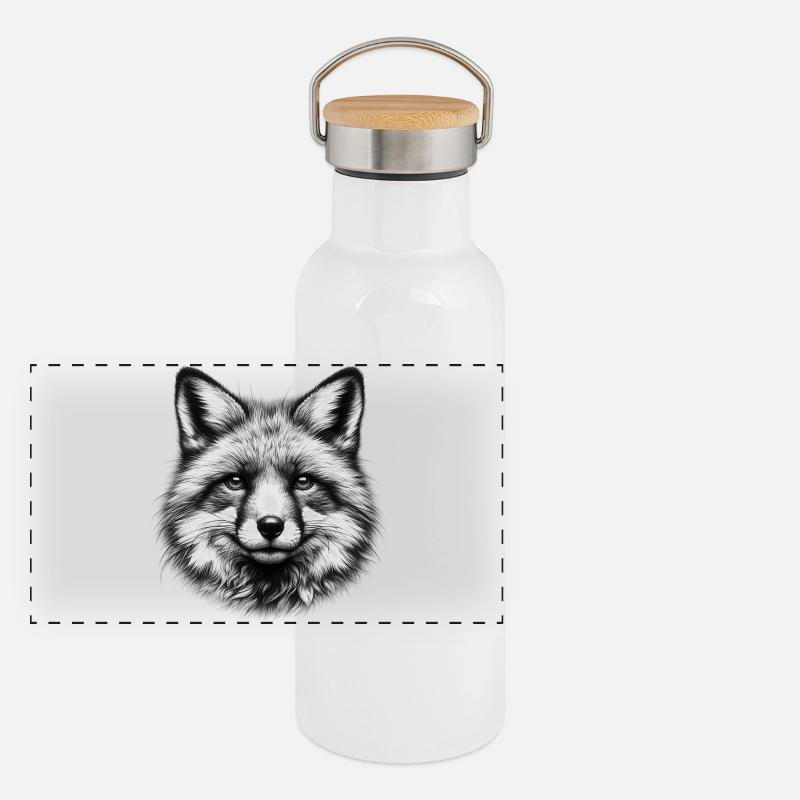 Renard Gourde isotherme avec bouchon en bambou