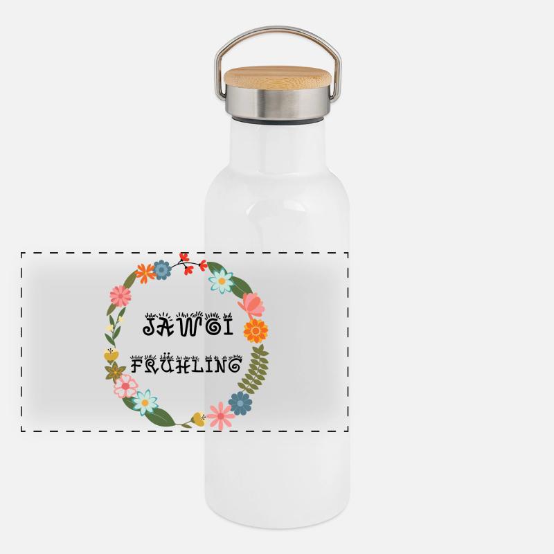 jawoi spring - yes spring, beginning of spring Panoramic Thermal Bottle with Bamboo Lid