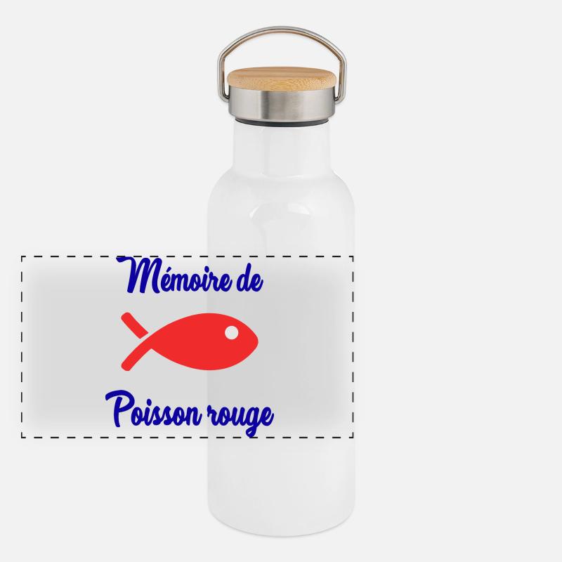 MEMOIRE DE POISSON ROUGE Gourde isotherme avec bouchon en bambou