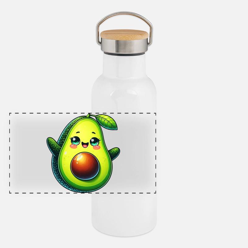 Avocat Gourde isotherme avec bouchon en bambou