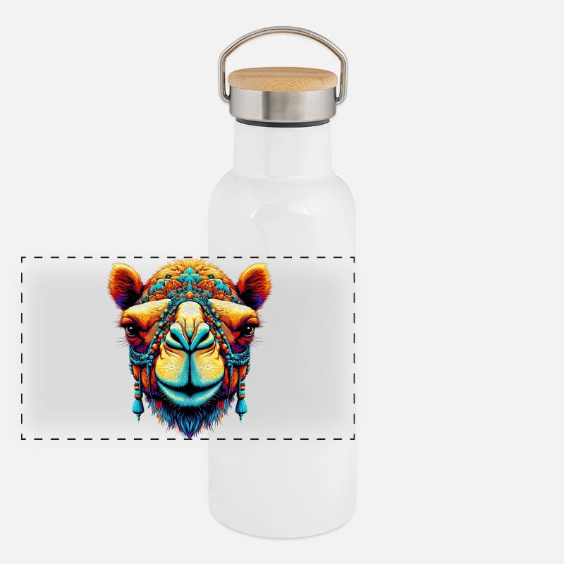 Kamel Panorama Thermosflasche mit Bambusdeckel