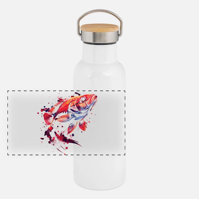 Fish Panoramic Thermal Bottle with Bamboo Lid