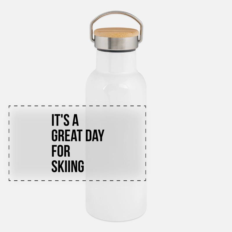 Ski Panorama Thermosflasche mit Bambusdeckel