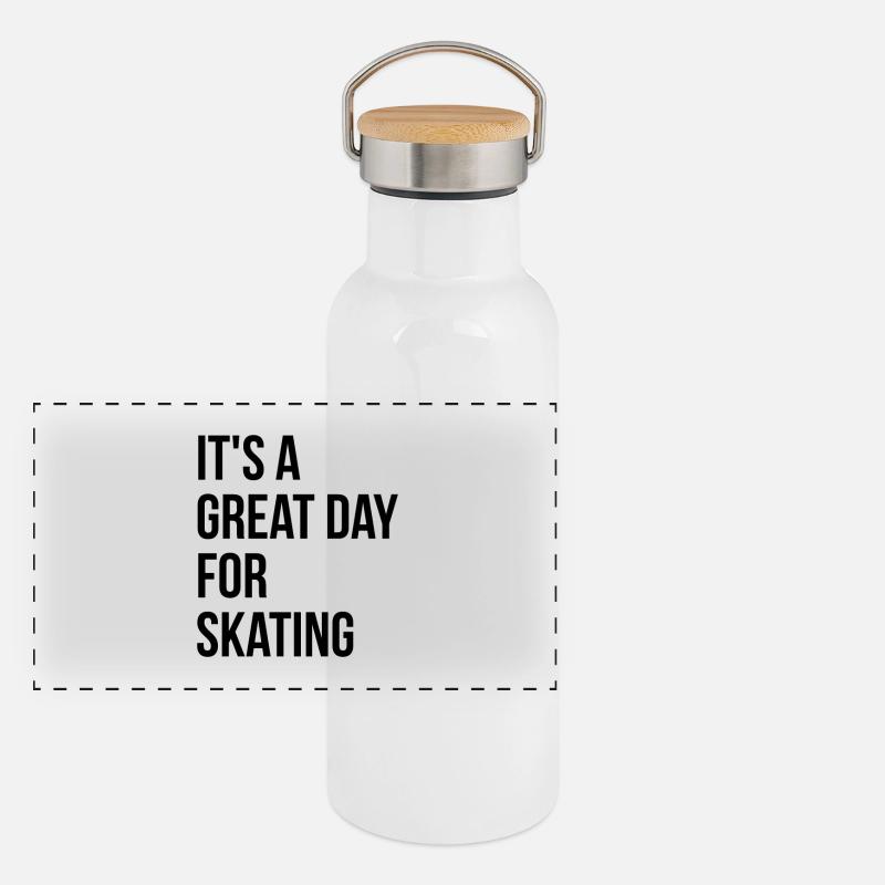 Skateboard Panorama Thermosflasche mit Bambusdeckel