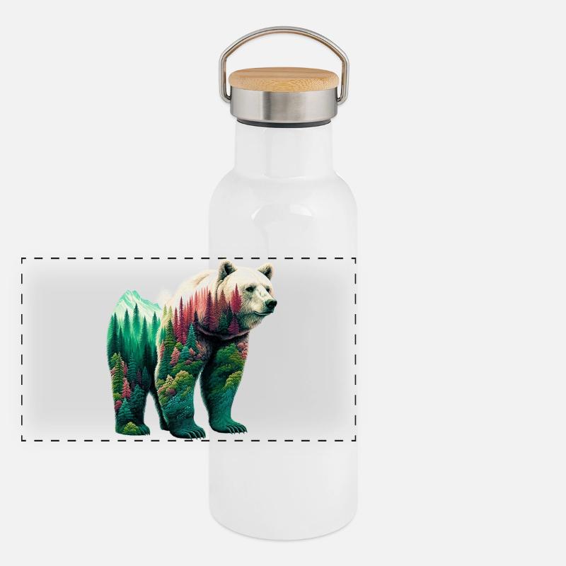 Panorama Thermosflasche mit Bambusdeckel