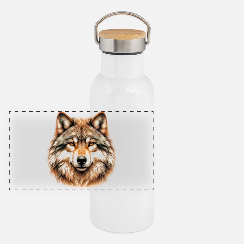 Loup Gourde isotherme avec bouchon en bambou