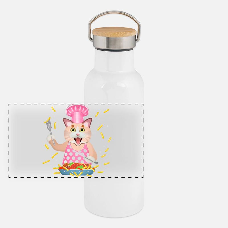 chat gourmand Gourde isotherme avec bouchon en bambou
