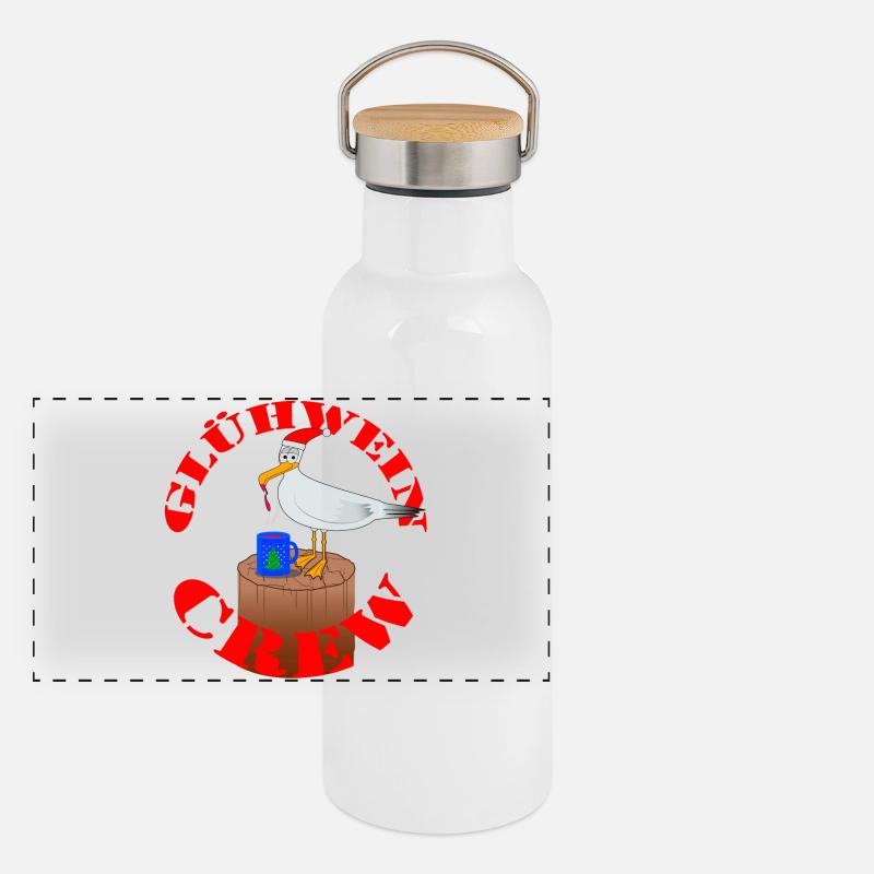 Panorama Thermosflasche mit Bambusdeckel