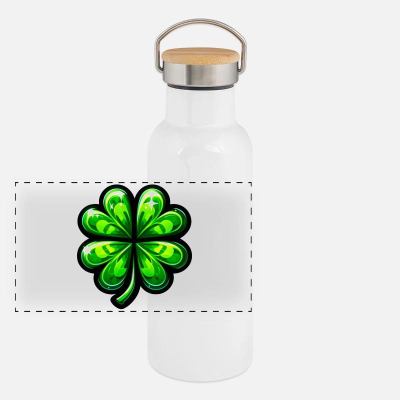 Four-leaf clover Panoramic Thermal Bottle with Bamboo Lid