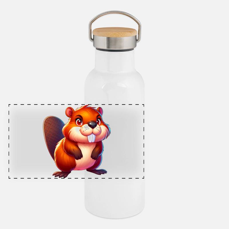 Castor Gourde isotherme avec bouchon en bambou