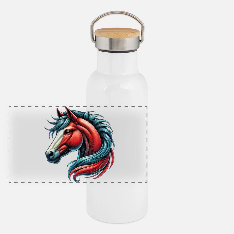 Horse Panoramic Thermal Bottle with Bamboo Lid