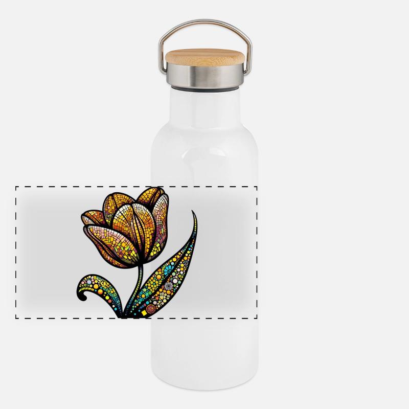 Tulpe Panorama Thermosflasche mit Bambusdeckel